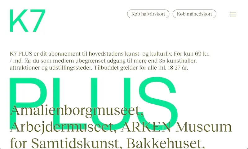 Screenshot of K7 website